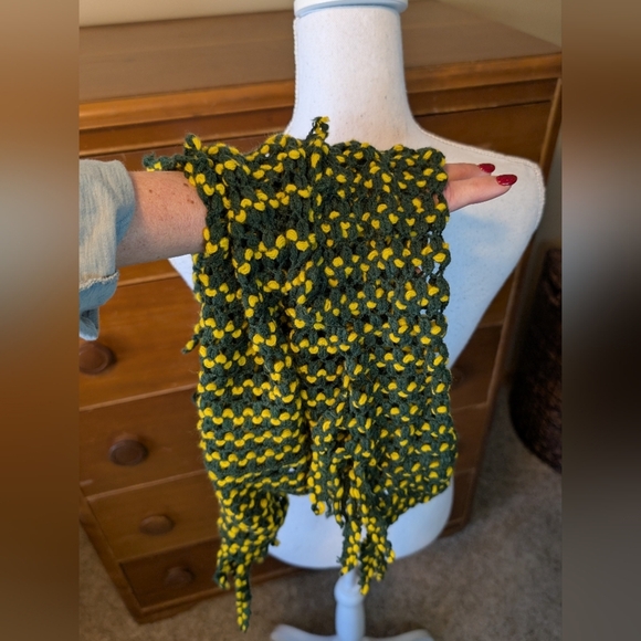 GREEN BAY PACKER Knit SCARF Green & Gold Football Fans Fall Favorite - Picture 6 of 10